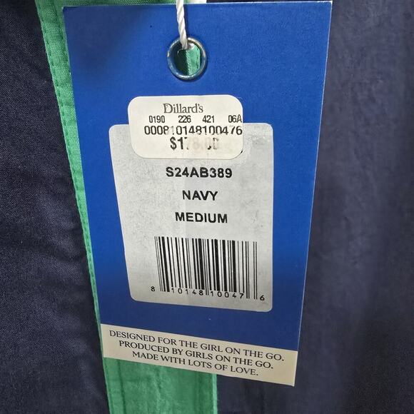 Addison Bay Cotton Poplin Dress Collared Neckline Peplum Drop Waist Size M - Picture 6 of 10